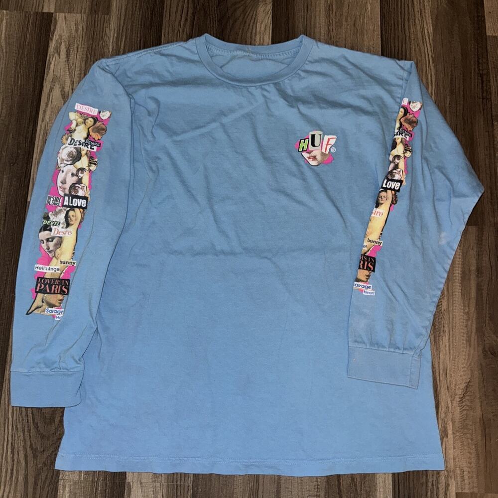 Huf Skateboarding Long Sleeve Light Blue 20x28 Large